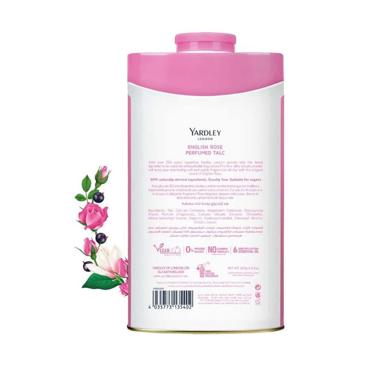 Yardley London Talc Powder English Rose Scented Soft & Moisturizing 250g