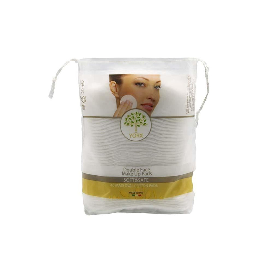 Yorx Cotton Makeup Remover Pads Gentle Cleansing Dual-Sided 40ct